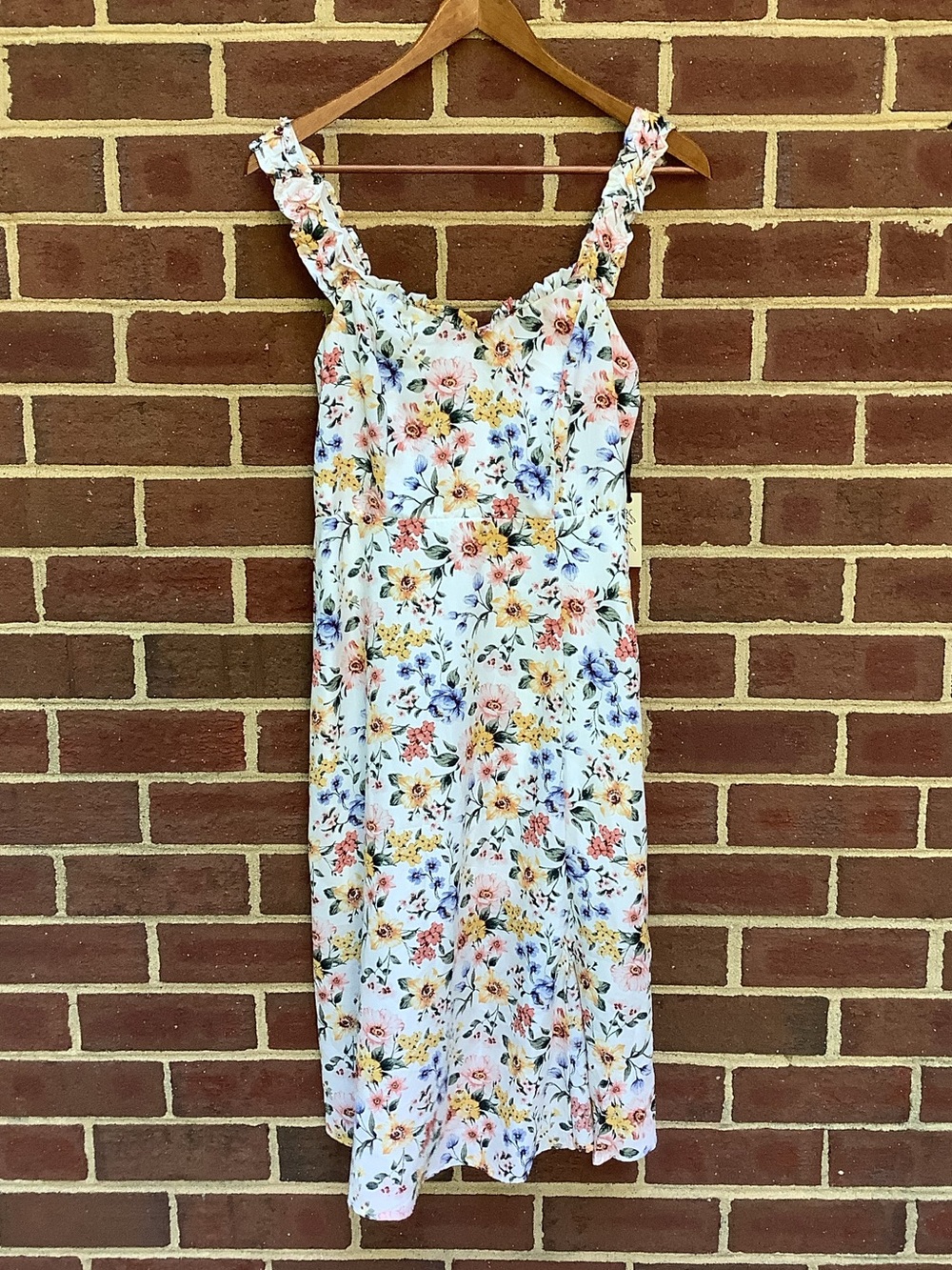 NWT Liberty Love Floral Sundress Blue Pink Yellow Sleeveless S